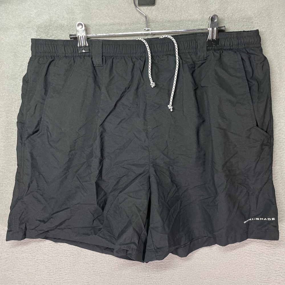 Columbia PFG Fishing Shorts Mens L Black Omni Shade 6in Outdoor